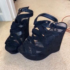 Guess suede wedges